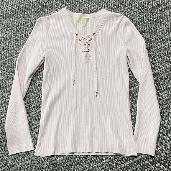 Michael Kors | Pink Ribbed Long Sleeve - Picture 1 of 8